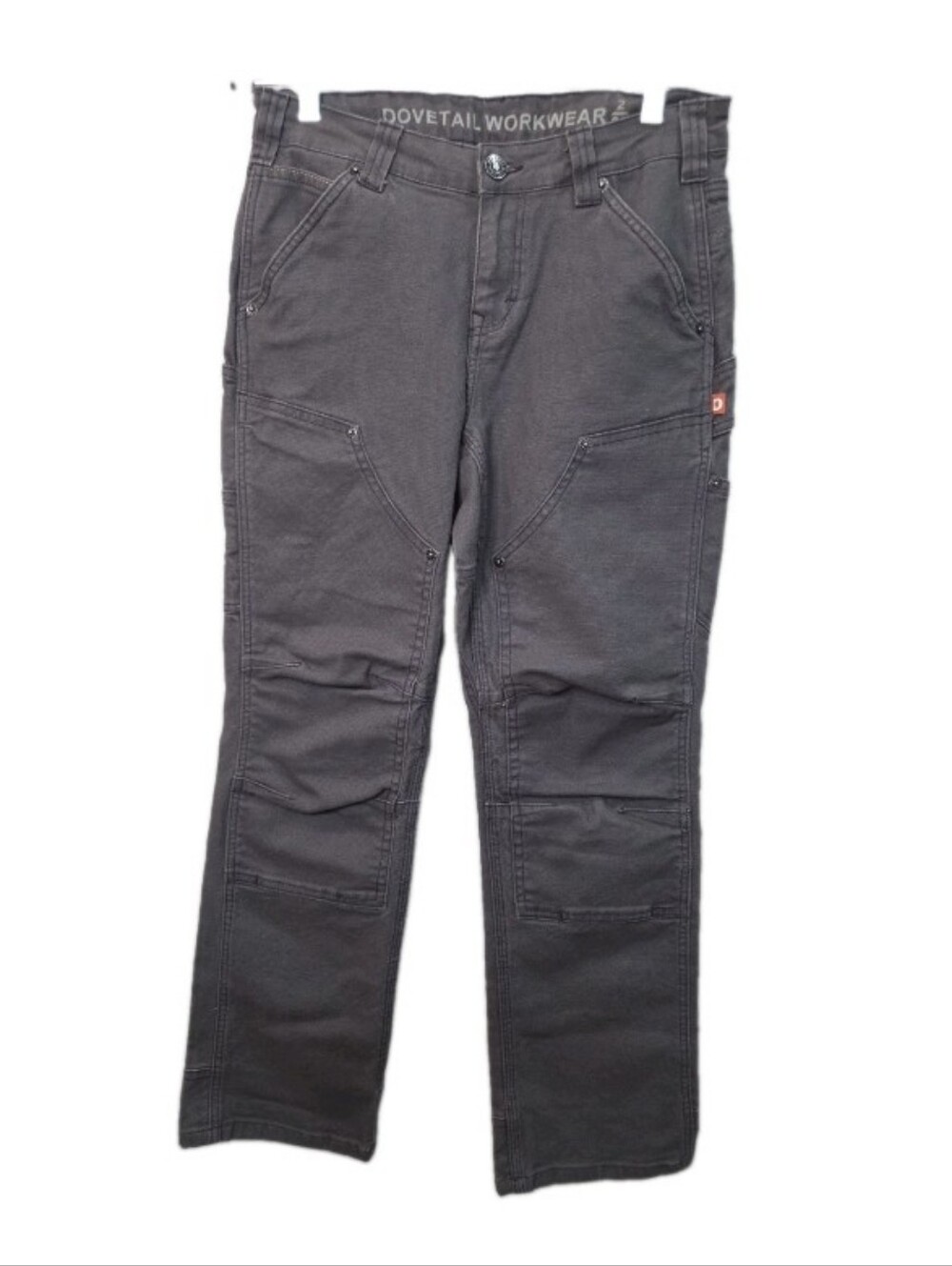 Dovetail Workwear Women's 28 Britt Utility Grey Carpenter Pants Heavy Duty